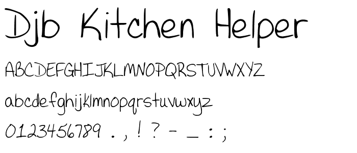 DJB Kitchen Helper font